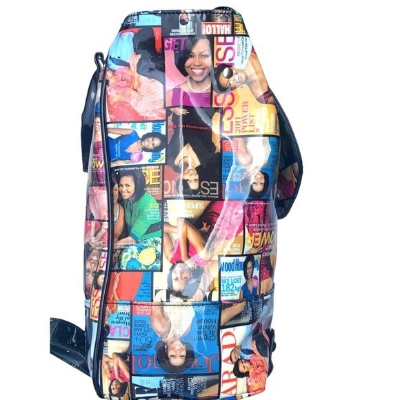 Michelle Obama Glossy Magazine Cover Collage Backpack - Picture 4 of 15